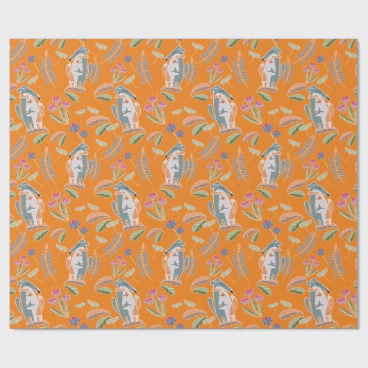 Podenco Dog und Galgo Hübsch Orange Geschenkpapier (Flach)