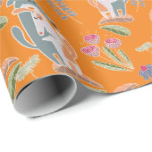 Podenco Dog und Galgo Hübsch Orange Geschenkpapier (Rolleneckpunkt)