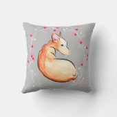 Podenco Dog Wasserfarbe Weich graue Blüte Kissen (Rückseite)