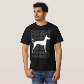 Podenco Grau-weiße Silhouette Minimalistisch T-Shirt (Vorne ganz)