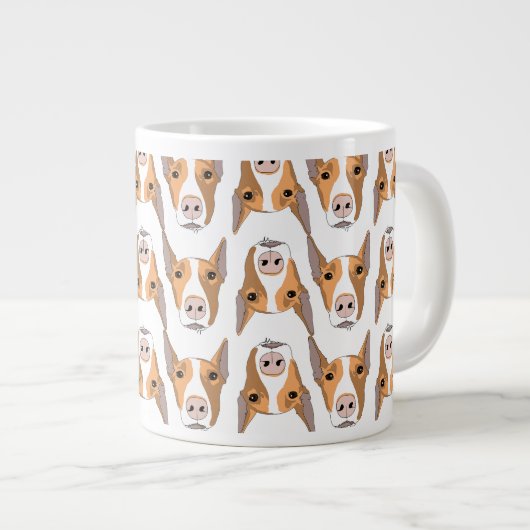 Podenco Pattern Jumbo Tasse (Vorderseite Rechts)