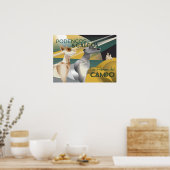 Podenco und Galgo Vintag Art Déco Stil Poster (Küche)