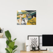 Podenco und Galgo Vintag Art Déco Stil Poster (Heimbüro)