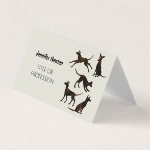 Podenco und Galgo zeichnend Schwarzweiß und Grau Visitenkarten