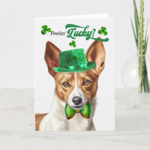 Podengo Dog Feelin' Lucky St Patrick's Day Feiertagskarte