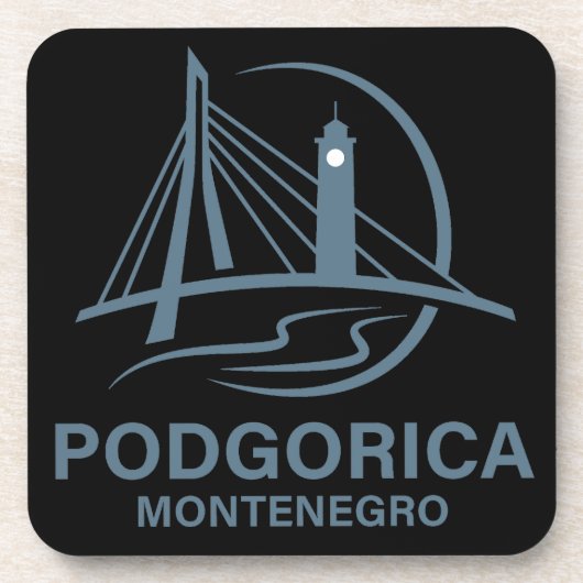 Podgorica Montenegro Europa Getränkeuntersetzer (Vorderseite)