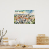Podgorica Montenegro Panorama-Aussicht Poster (Küche)