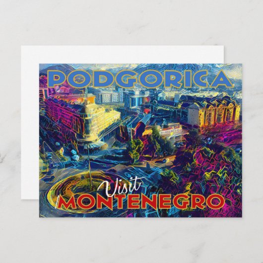Podgorica, Montenegro Postkarte (Vorne/Hinten)