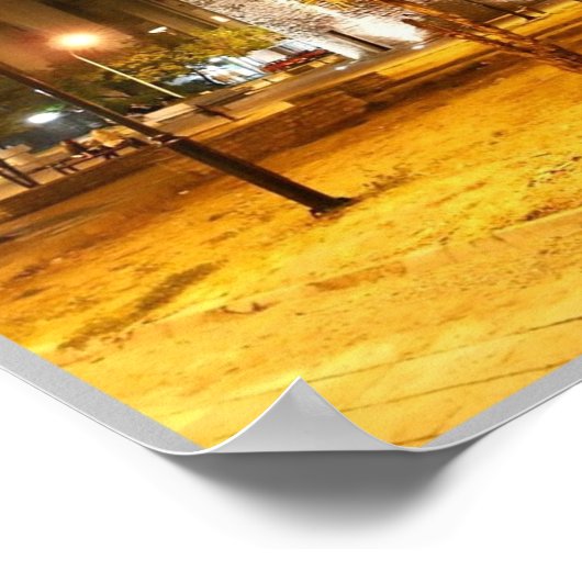 Podgorica - Montenegro - The Clock Tower at Night Poster (Ecke)