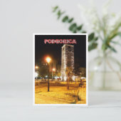 Podgorica - Montenegro - The Clock Tower at Night Postkarte (Stehend Vorderseite)