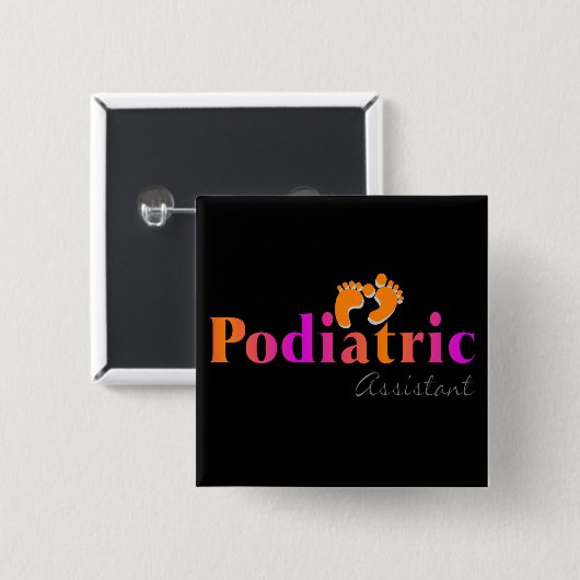 Podiatric Assistent mit 2 Fuß Entwurfs- Button (Vorne & Hinten)