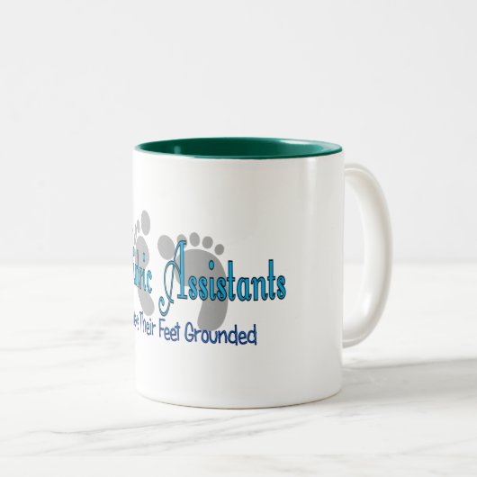 Podiatric Assistenten lassen Füße erden Zweifarbige Tasse (VorderseiteRechts)