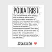 Podiatrist Aufkleber (Blatt)