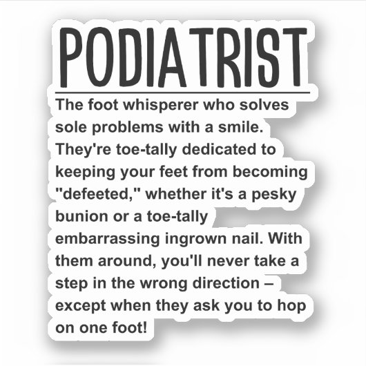 Podiatrist Aufkleber (Vorderseite)