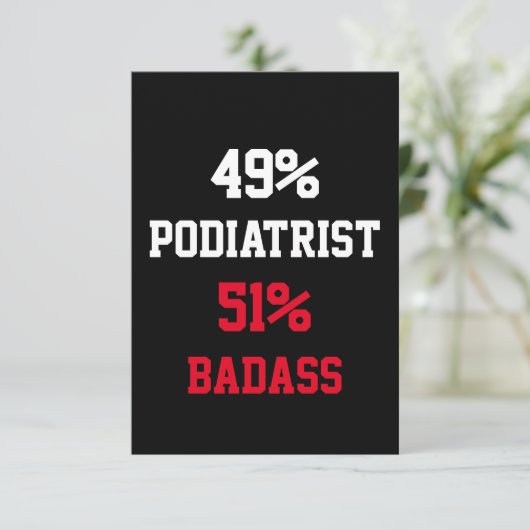 Podiatrist Badass Card Karte (Stehend Vorderseite)