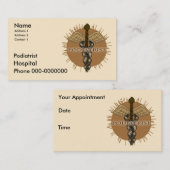 Podiatrist Caduceus Terminkarte (Vorne/Hinten)
