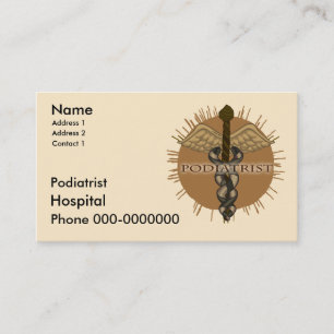 Podiatrist Caduceus Terminkarte