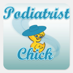 Podiatrist Chick #3 Quadratischer Aufkleber
