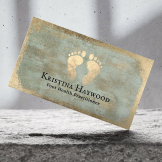 Podiatrist Foot Health Practitioner Vintage Gold Visitenkarte