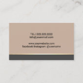 Podiatrist Foot Massage Therapist elegant beige Visitenkarte (Rückseite)