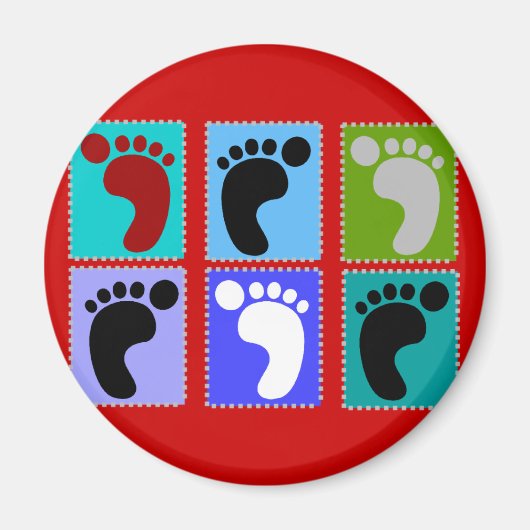 Podiatrist Gifts Popart Design of Feet Magnet (Vorne)