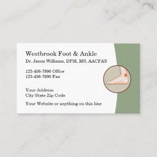 Podiatrist Modern Editable Business Cards Visitenkarte