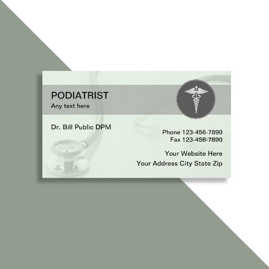 Podiatrist Moderne Medizinische Visitenkarten Visitenkarte