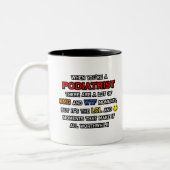 Podiatrist ... OMG WTF LOL Zweifarbige Tasse (Links)