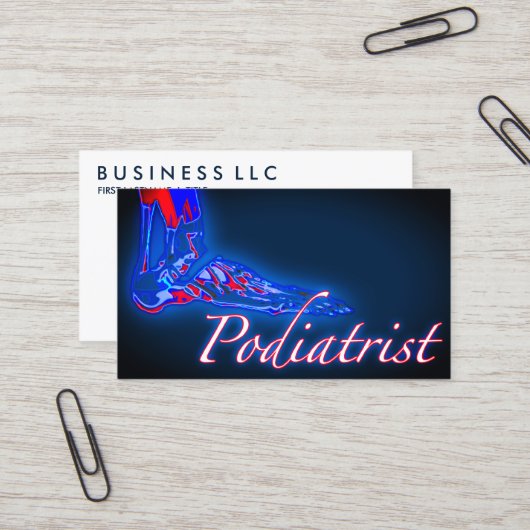 podiatrist X-RAY Visitenkarte (Vorderseite/Rückseite Beispiel)