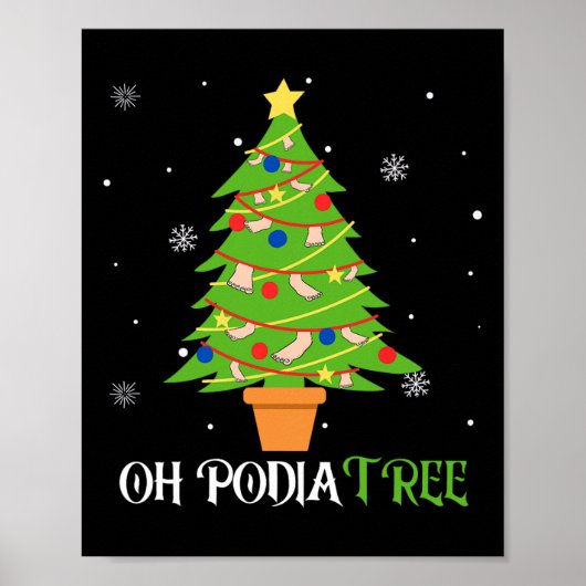 Podiatry Christmas Tree Podiatrist Foot Medical Is Poster (Vorne)