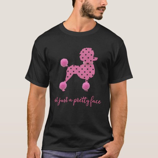 PODLE POLKA DOTS PINK POODLE HÜBSCHE OBERFLÄCHENHU T-Shirt (Vorderseite)