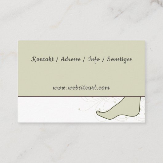 Podologe, Fusspflege Visitenkarte (Rückseite)