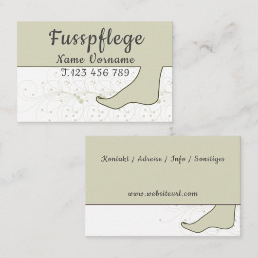 Podologe, Fusspflege Visitenkarte (Vorne/Hinten)