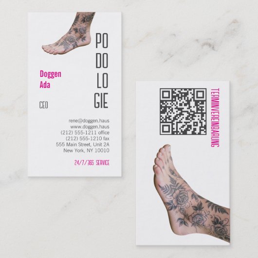 Podologie-Foto QR-Code Visitenkarte (Vorne/Hinten)