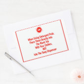 'Pods direkt platzieren' Waschsalon Red Overlay Rechteckiger Aufkleber (Umschlag)