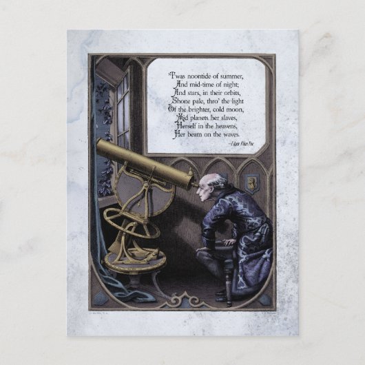 Poe "Abend Star" Steampunk Viktorianische Postkart Postkarte (Vorderseite)