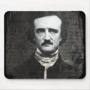 Poe Black and White Grunge Mousepad