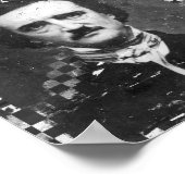 Poe Black and White Grunge Poster (Ecke)