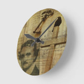 Poe-Collage Runde Wanduhr (Winkel)