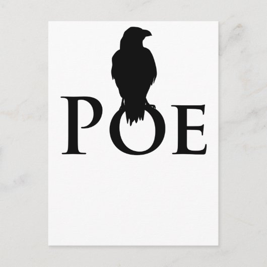 Poe Edgar Allan Poe und der Rabe Postkarte (Vorderseite)
