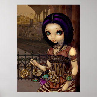 Poe - gotisches Steampunk viktorianisch - Kunstdru Poster