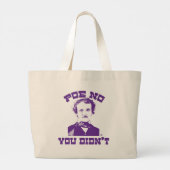 Poe No Funny Classic Author Slogan Jumbo Stoffbeutel (Rückseite)