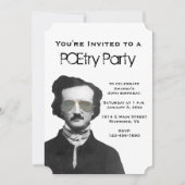 POE-Party Einladungen mit Edgar Allan Poe (Vorderseite)