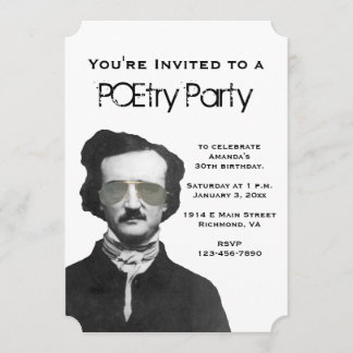POE-Party Einladungen mit Edgar Allan Poe
