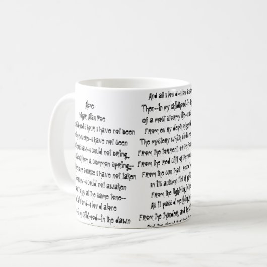 Poe-Poesie Kaffee-Tasse Kaffeetasse (Vorderseite Links)