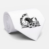 Poe Raben-Schädel u. Buch nie wieder Krawatte (Gerollt)