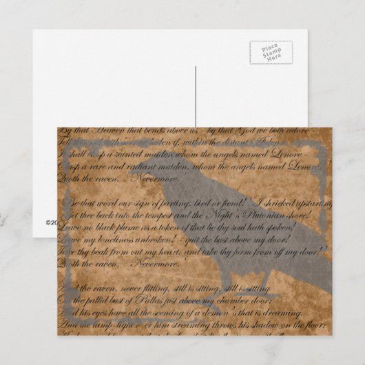 Poe Raven Goth Postcard Postkarte (Vorne/Hinten)