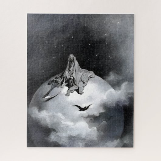 Poe Raven Illustration von Gustave Dore Puzzle (Vertikal)