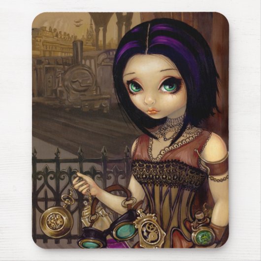 Poe - steampunk Fee Mousepad (Vorne)