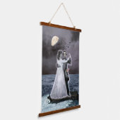Poe und Annabel Lee tanzen am Meer Wandteppich Mit Holzrahmen (Gewinkelt)